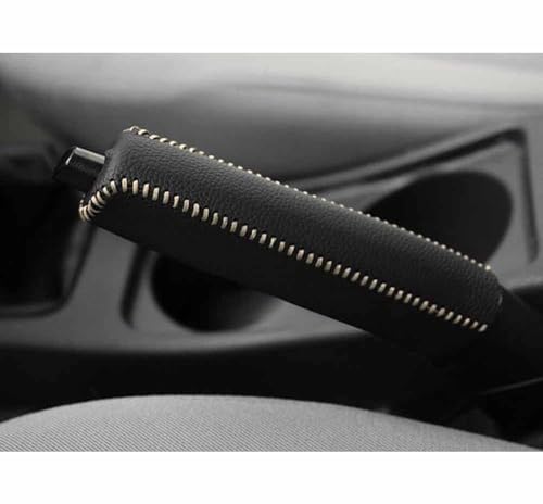 Auto Handbremse Abdeckung für Mazda Mazda2 2 Hatchback (Type DE/DJ/DY) 2007-2023,Rutschfeste Abdeckung Handbremse Rutschfest SchutzhüLle,Black Beige Line von Kanhaoni