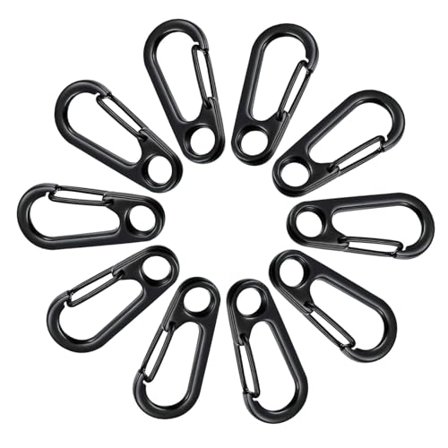 Kaohxzklcn Karabiner-Schlüsselanhänger-Clip, Zinklegierung, robuste Feder-Karabinerhaken, Schlüsselhalter-Clip zum Klettern, 10 Stück von Kaohxzklcn