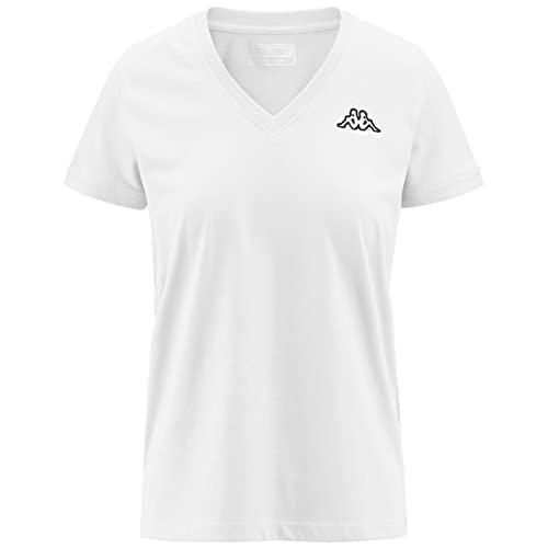 Kappa Damen Logo Cabou T-Shirt, Weiß, XS von Kappa