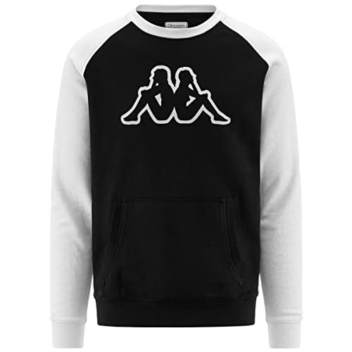 Kappa Herren Zaimali-Logo Sweatshirt, schwarz/weiß, S von Kappa