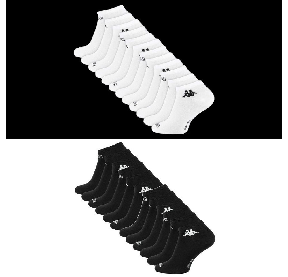 Kappa Sneakersocken 12 Paar KAPPA ® Herren Baumwolle Sneaker Socken Schwarz / Weiß von Kappa