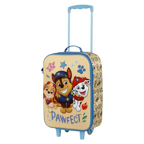Paw Patrol Friendship-Soft 3D Trolley-Koffer, Blau, 17 x 33 x 52 cm, Kapazität 26 L von PAW PATROL