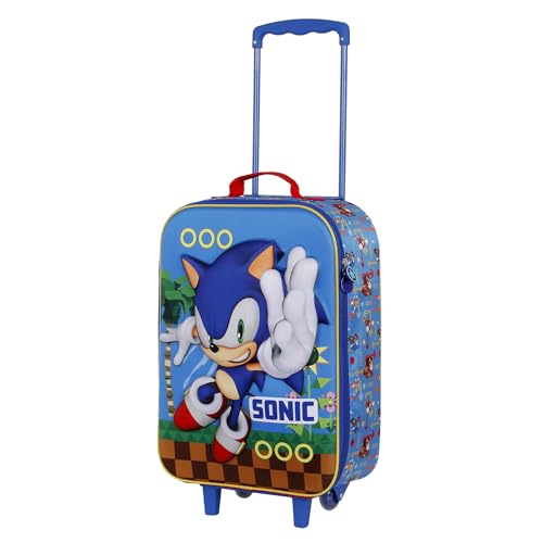 Sega-Sonic Faster-Soft 3D Trolley-Koffer, Blau von Karactermania