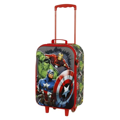 The Avengers Invencible-Soft 3D Trolley-Koffer, Mehrfarbig, 17 x 33 x 52 cm, Kapazität 26 L von Marvel