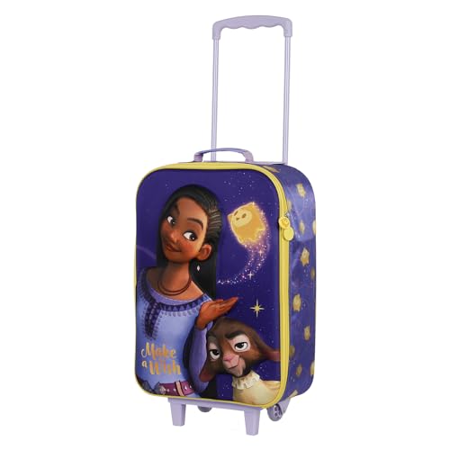 Disney Wish Star-Soft 3D Trolley-Koffer, Lila, 17 x 33 x 52 cm, Kapazität 26 L von Disney