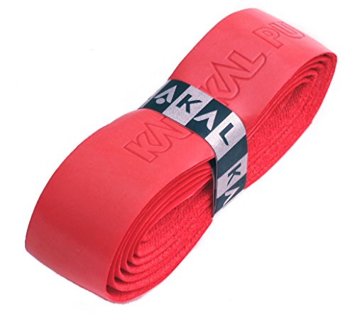 Karakal, Griffband / Griff-Tape, selbstklebend, für Badminton / Squash / Tennis / Hockey / Curling, Polyurethan, ausgezeichnete Griffigkeit, Schläger-Griff, rot, 3 Grips von Karakal