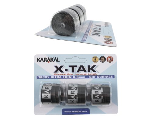 Karakal Griffband X-TAK für Tennis-, Badminton- und Squash-Schläger schwarz schwarz von Karakal