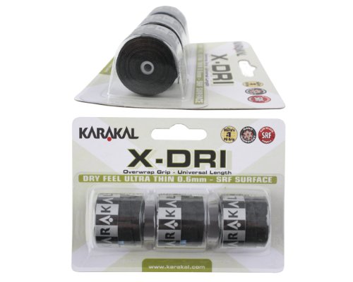 Karakal X-DRI Griffband für Tennis, Badminton, Squash schwarz schwarz von Karakal