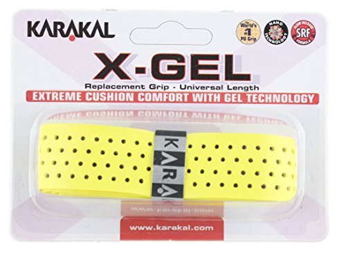 X-Gel Basisgriffband von Karakal, für Tennis-, Badminton- und Squash-Schläger geeignet, gelb von Karakal