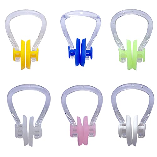 Karjiaja 6 Stück wasserdichte Nasenklammer, Nase Clip Silikon Nasenclip Nasenklammer Schwimmen Nasenstöpsel Silikagel Nasenklemme Schwimmtraining Nose Plug für Erwachsene Kinder Unisex (15 Farben) von Karjiaja