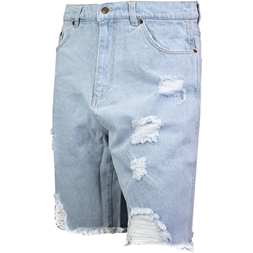 Karl Kani Distressed Heavy Denim Shorts Jeans Shorts (Bleach Blue, 30) von Karl Kani