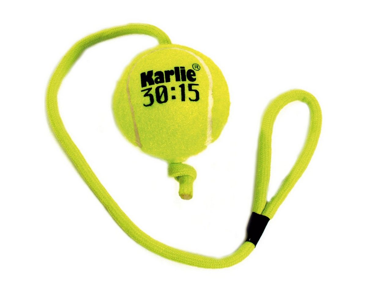 Karlie Spielball Hundespielzeug Tennisball mit Seil von Karlie