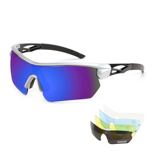 Karsaer Polarisierte Sport Sonnenbrille Baseball Radfahren Mountainbike Brille TR90 Motorrad Sonnenbrille für Männer Frauen von Karsaer