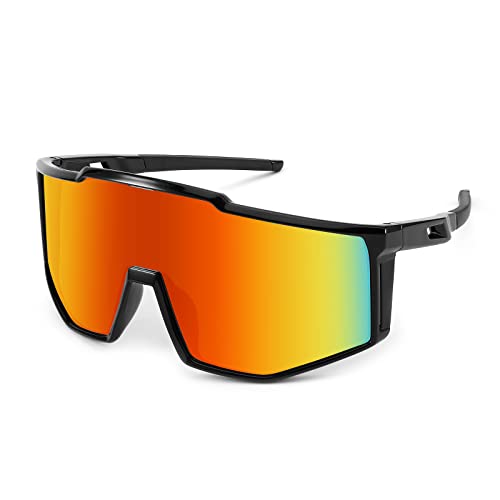 Karsaer Vision Sport Sonnenbrille Wrap-around Brille 80er Jahre Visier Schild Baseball Sonnenbrille für Jugend Kinder Teens 8-12 von Karsaer