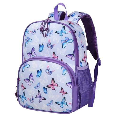 Kasgo Kinderrucksack Jungen, Niedlich Wasserabweisend Vorschule Kinder Rucksack Kindergarten Kleinkind Rucksack Mädchen mit Brustgurt Schmetterling von Kasgo