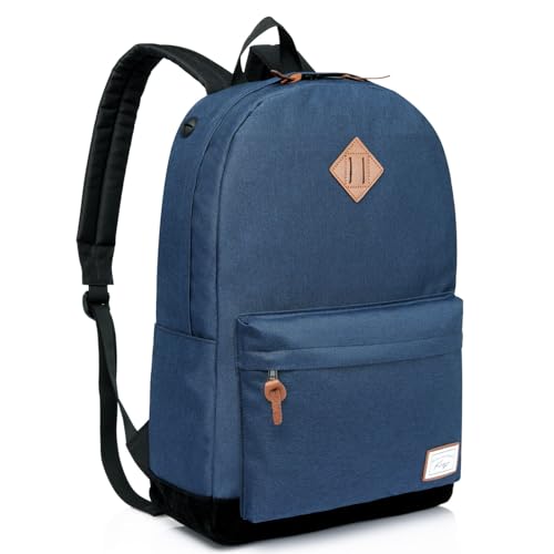 Kasgo Schulrucksack, Wasserabweisend 15.6 Zoll Laptop Rucksack Daypack Klassischen für Teenage Jungen Herren Damen Reise Blau von Kasgo