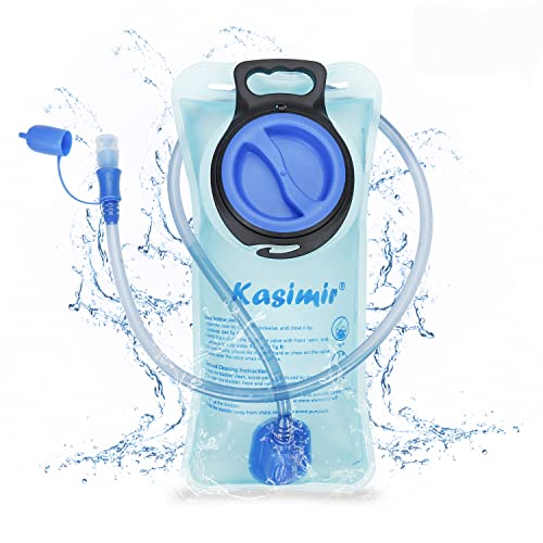 Trinkblase Kasimir 2 Liter Wasserblase Sport Trinkbeutel Trinksystem Wasser Blasen mit Beissventil und On/Off Ventil - BPA-frei, PEVA-Sicher Auslaufsicher für jeden Trinkrucksack Radfahren, Wandern von Kasimir