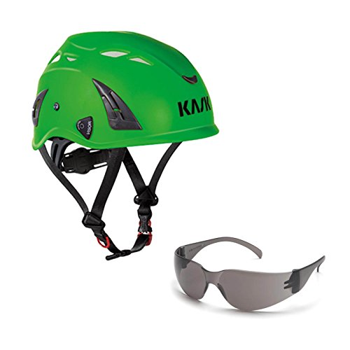 KASK Schutzhelm, Bergsteigerhelm, Industriekletterhelm Plasma AQ - Arbeitsschutz-Helm + Schutzbrille grau - EN 397, Farbe:hellgrün von Kask