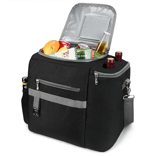 Kato Tirrinia 20L Groß Kühltasche Isoliertasche, Picknickkorb Kühlbox mit Flaschentasche 2 Flaschen & Bier Flaschenöffner, Kühlkorb Thermo Tasche für Camping Picknick BBQ Strand Auto Einkaufen, von Kato Tirrinia