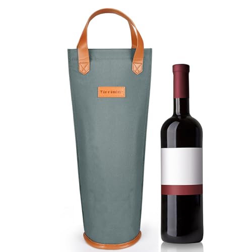 Kato Tirrinia Kühltasche Klein 1 Flaschen, Kleine Kühlbox Mini-kühltasche Männerhandtasche Bier, Flasche 1 Flaschentasche Getränketasche Biertasche Weintasche für Celebrations Geschenke,10x36(Grau) von Kato Tirrinia