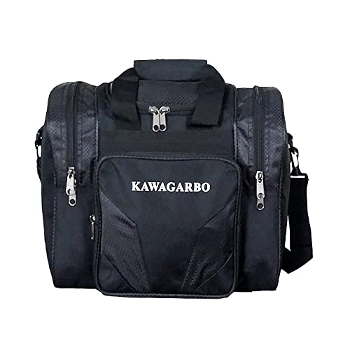 Kawagarbo Bowling-Tasche für Einzelball – Einzelball-Tragetasche mit gepolstertem Ballhalter – passend für ein einzelnes Paar Bowlingschuhe bis Herrengröße 4 (schwarz) von Kawagarbo