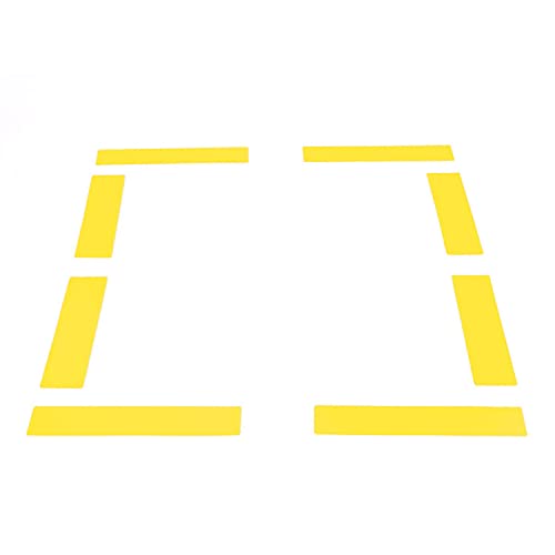 KAWANYO - Bodenmarkierungen Linien im 8er Set - Markierungshilfen in Gelb für Hallenböden im Sportunterricht, Koordinationstraining - rutschfeste Gummimarkierungen strapazierfähig & robust von Kawanyo
