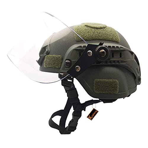 Koyheng Airsoft Mich 2000 ACH Taktischer Helm mit klarem Visier NVG Halterung und Seitenschiene von Koyheng