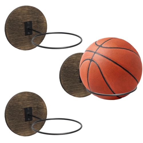 KeaJuidy 3 Stück Ball Halterung Ballständer Wand Ballhalter Basketballhalter Fußballständer Wandhalterung Aufbewahrungsregal für Basketball Fußball Volleyball Rugby von KeaJuidy