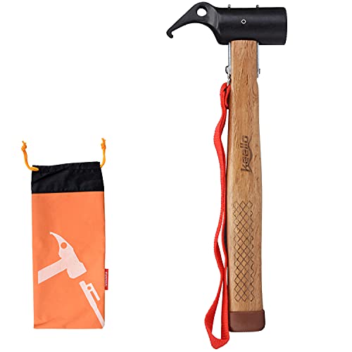 oumuik Hammer Camping Zelt Hammer für Zeltpfähle Holzhammer Camping Hammer Hammer Multifunktionshammer mit Kordel für Zelt Lanyard von oumuik