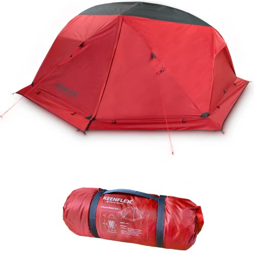 KeenFlex 1-2 Personen Camping Zelt Doppelwandig Ultraleicht (2P Red) von KeenFlex
