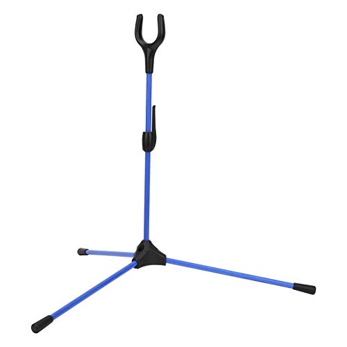 Faltbarer Recurve-Bogenständerhalter, Keenso Archery Straight Bow Stander für die Jagd auf Outdoor-Sportarten (Schwarz/Blau)(Blau) von Keenso