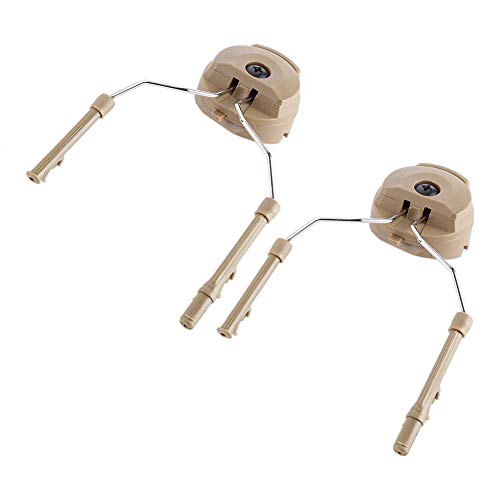 Helmschienenadapter, 2 Stk. Kunststoff + Stahlhelm Arc Rail Suspension Headset-Unterstützung für Comtac I- und Comtac II-Headsets, die an alle FAST-, ACH- und MICH-Helme angeschlossen sind(Bräunen) von Keenso