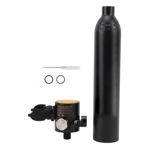 Keenso 0,5 L Mini-Tauchflasche, 3000 PSI Tauchflasche, Sauerstoffflasche mit Manometer Zum Schnorcheln (Black) von Keenso