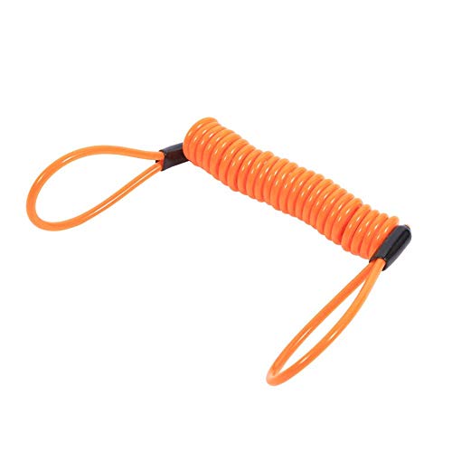 Keenso 1,5 m Motorrad Scheibenbremse Sperre Diebstahlfeder Erinnerung Seil ohne Ring(Orange) von Keenso