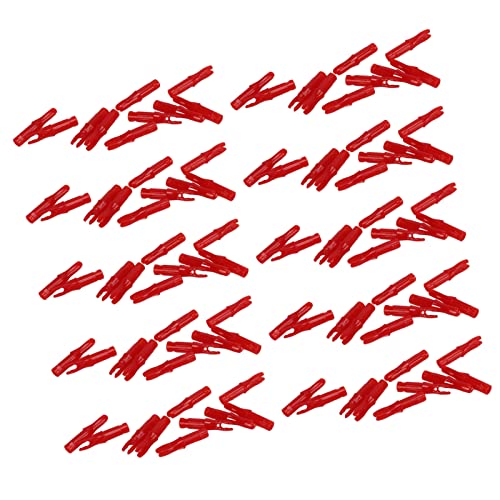 Keenso 100 Stück Bogenschießen-Pfeilnocken, Pfeilnocken, Leichte Pfeilnocken, Ersatz für Bogenschießen (Rot) von Keenso
