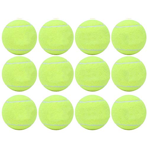 Keenso 12-teiliger Tennisball, strapazierfähiges Gummi-Tennisball-Set mit hoher Belastbarkeit Üben Sie Tennis-Trainingsbälle für das Indoor-Outdoor-Training von Keenso