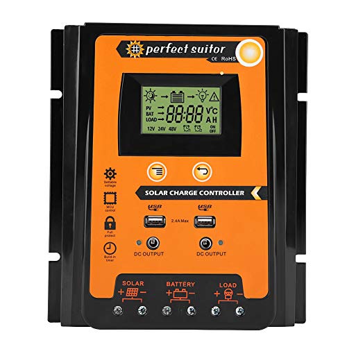 Keenso 12V/24V 30A/50A/70A MPPT Solarladeregler Solarmodul Solarpanel Batterieregler Dual USB LCD Display(70A) von Keenso