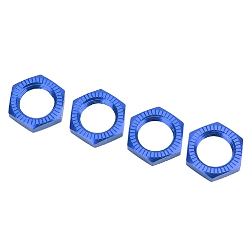 Keenso 17-mm-Rad-Sechskant-Nabenmutter, 4 Stück Aluminiumlegierungs-Rad-Sechskant-Nabenmutter für 1/8 RC-Modellauto, Verbessertes Zubehör (Blue) von Keenso