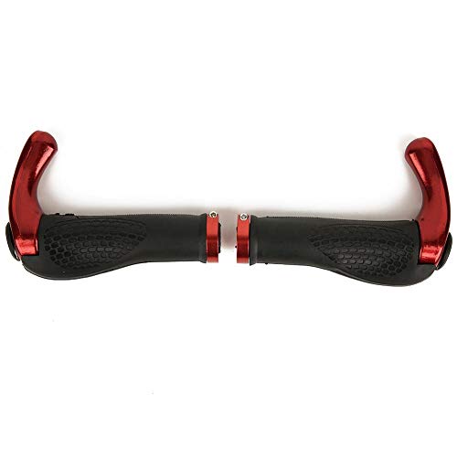 Keenso Absorption Ergonomischer Fahrradgriff, Fahrradlenkerabdeckung Mountainbike-Rennradschloss am Griff Lenkergriff-Kit(rot) Fahrrad und Ersatzteile von Keenso