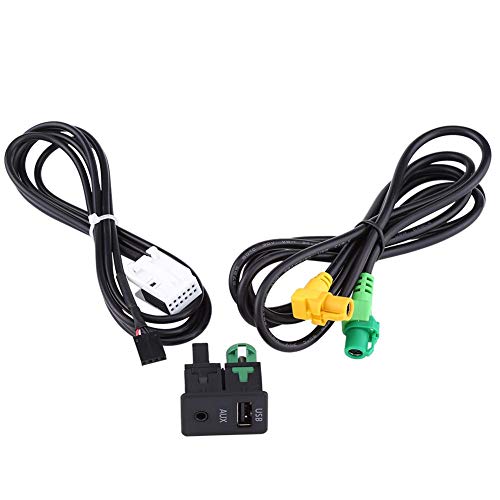 Keenso Auto USB Adapter Kabel, 1,5m PVC Kunststoff SB AUX Schalter Buchse Kabelbaum Kabel Adapter für 5er E87 E90 E91 E92 X5 X6 von Keenso