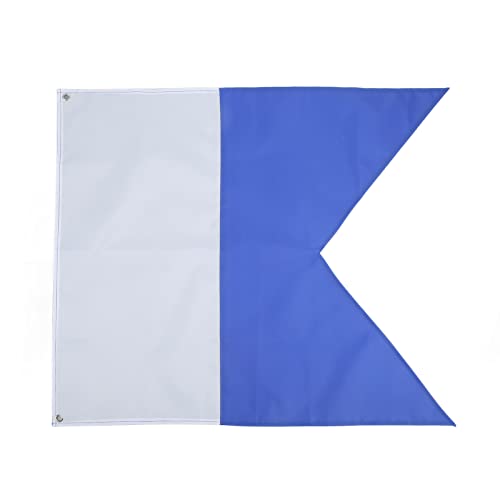 Keenso Blau-weiße Tauchflaggen, Leuchtende Farben, Leichte 70 X 60 cm Große Tauchflagge aus Polyester Zum Schnorcheln Unter Wasser von Keenso