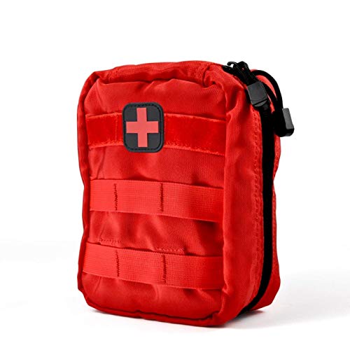 Keenso Erste-Hilfe-Tasche Leere Taktische medizinische Tasche, EMT-Abreißtasche, medizinischer Rucksack für Reisen Camping Radfahren Überleben im Freien Erste Hilfe(rot) von Keenso