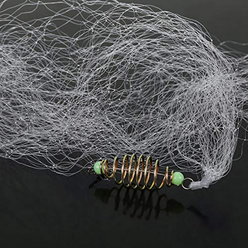 Keenso Fischernetz, 4 Stück Nylon Fischnetz 7# / 8# / 10# / 12# Kupferfeder Fischnetz Angelnetz mit leuchtenden Perlen für Nachtfischen(7#) Fischernetz von Keenso