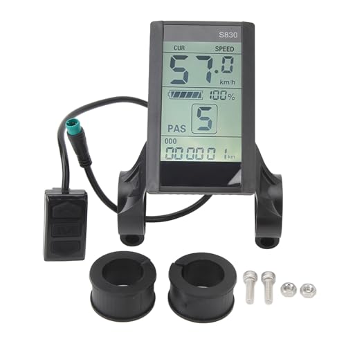 Keenso LCD-S830-Panel mit Wasserdichtem Anschluss, ABS-Material, Klare Datenanzeige für Elektrofahrrad-LCD-Anzeigefeld 24 V, 36 V, 48 V von Keenso