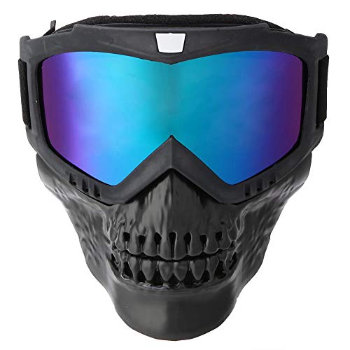 Keenso Motorrad Maskenbrille, Unisex Outdoor Abnehmbare Motorradbrille Helm Maske Skibrille Sport Motorrad Racing Augenschutzbrille(Bunt) von Keenso