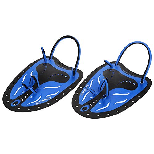 Keenso Schwimmen Handpaddel, Kinder Schwimmtraining Paddel Unisex PP + TPR Handpaddel Schwimmtraining Ausrüstung zum Schwimmen, Tauchen, Schnorcheln (M-Blau) von Keenso
