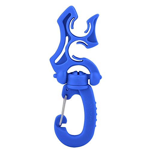Keenso Tauchen Doppel BCD Schlauchhalter BCD Schlauchhalter Schnalle Haken zum Tauchen Schnorcheln(Blau) von Keenso