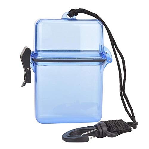 Keenso Tauchen Siegelbox, 3 Farben Kunststoff Trockenbox Transparente wasserdichte Versiegelungsbox Unterwasser-Tauchversiegelungsbox mit Seilhaken(Blau) von Keenso