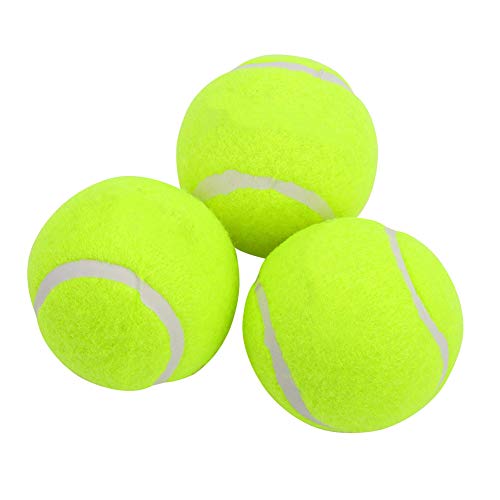 Keenso Tennisball-Set, 3-teiliges Tennisball-Set aus fluoreszierendem gelbem Gummi Hochelastische Tennis-Trainingsbälle für Wettkampftrainingsübungen Unterhaltung von Keenso