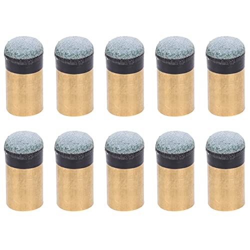 Snooker Pool Tips 10 Stück Billard Snooker Pool Queue Pole Tip Ersatzteile Anschraubbares Kupfer PU-Leder(10mm) Sport von Keenso